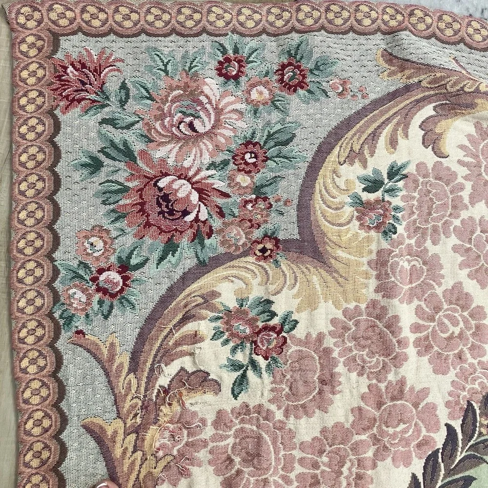 Shavel Portugal Floral Medallion Cotton Woven Queen Bedspread Coverlet